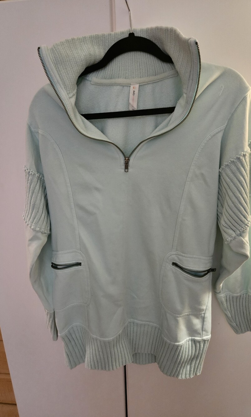 Daily Practice Cozy Half-Zip Cowl Sweater in Light Mint